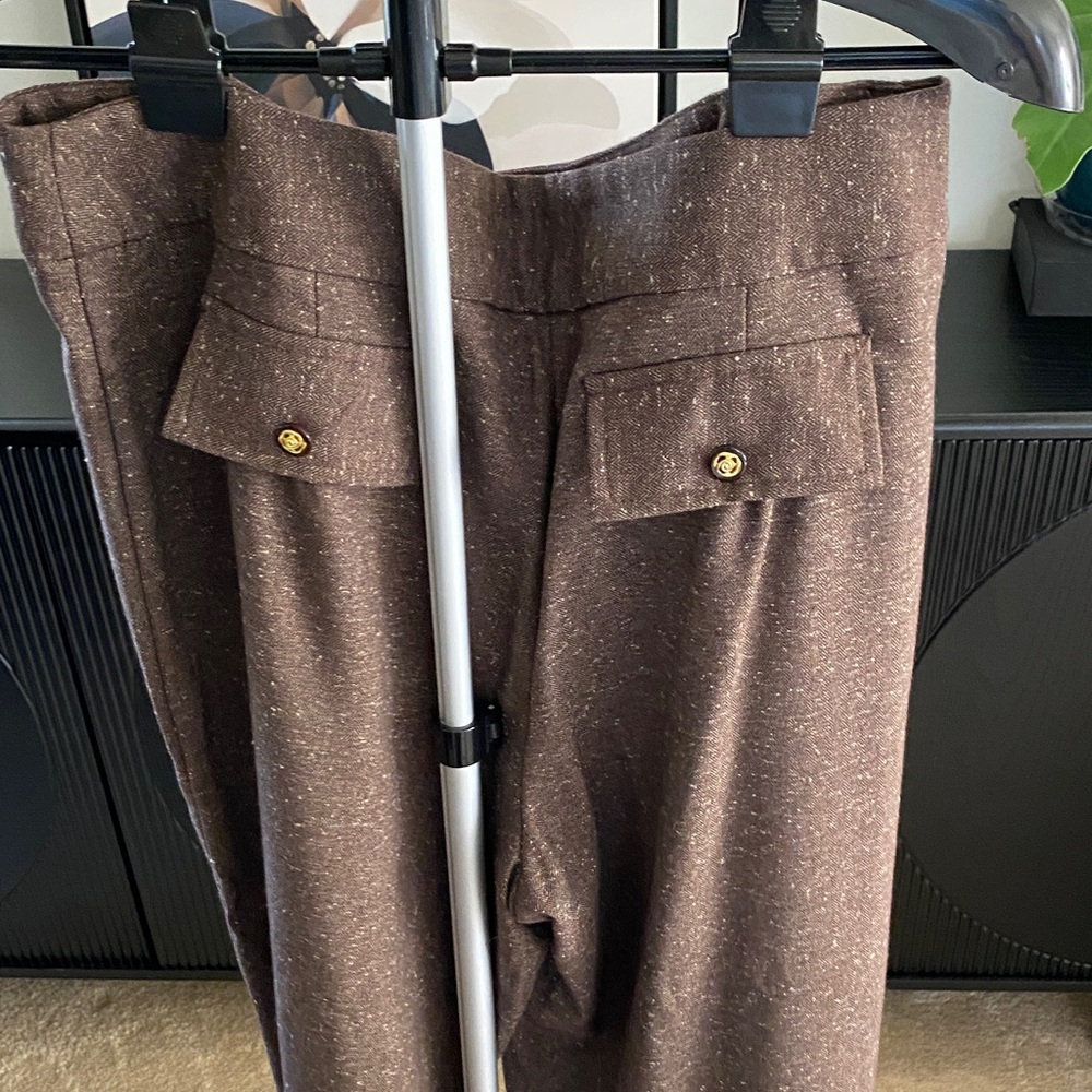 NWOT Brown Tweed Sleeveless Vest and Capri Pants Set - Picture 9 of 9